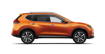 Sideview of orange Nissan X-Trail